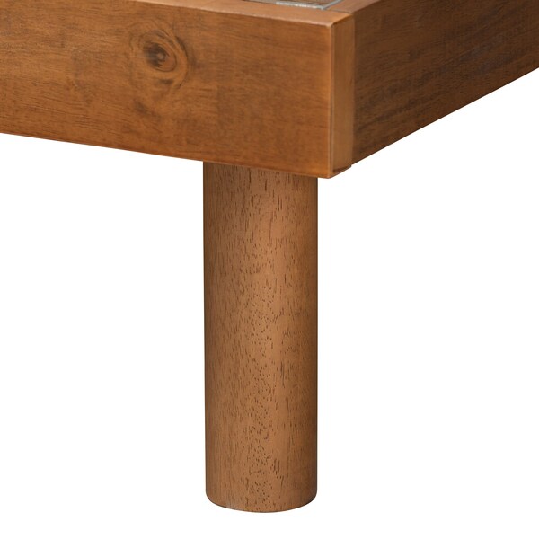 Baxton Studio Daina Mid-Century Modern Ash Walnut Finished Wood Full Size Platform Bed - 230-9425-11887-ZORO