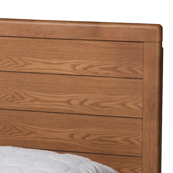 Baxton Studio Daina Mid-Century Modern Ash Walnut Finished Wood Full Size Platform Bed - 230-9425-11887-ZORO