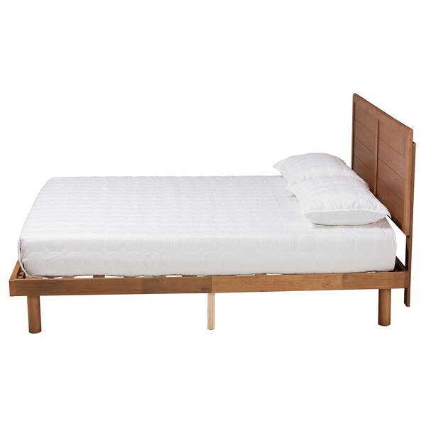 Baxton Studio Daina Mid-Century Modern Ash Walnut Finished Wood Full Size Platform Bed - 230-9425-11887-ZORO