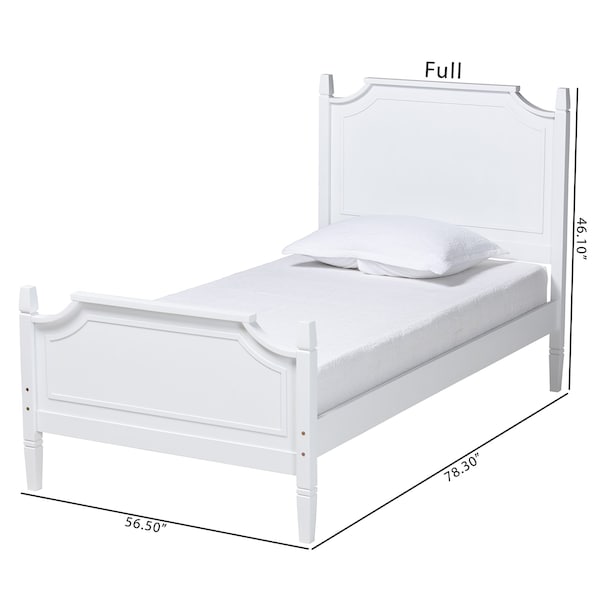 Baxton Studio Mariana Classic and Traditional White Finished Wood Twin Size Platform Bed - 224-12536-ZORO