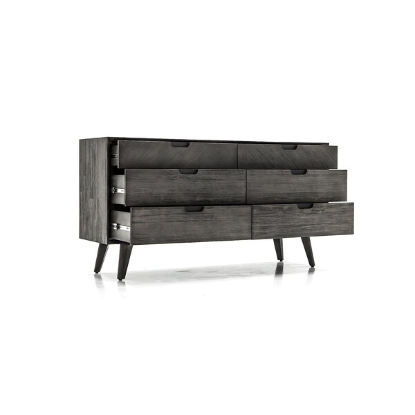 Armen Living Mohave 4 Piece Acacia King Bedroom Set with Dresser and Nightstands - SETMVBDKG4A