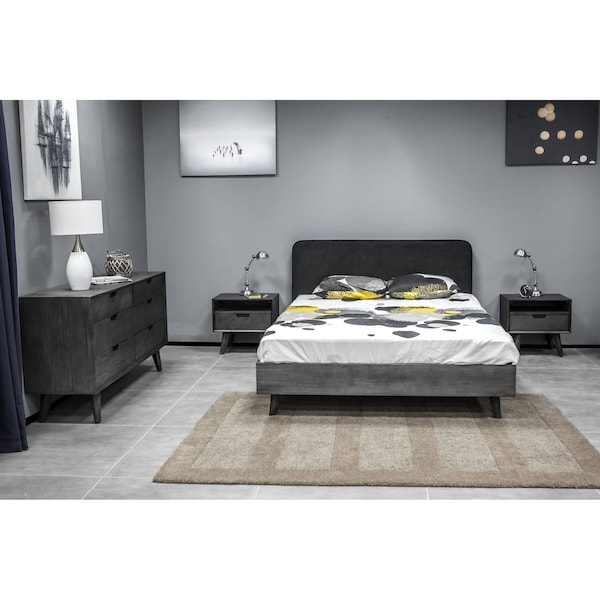 Armen Living Mohave 4 Piece Acacia King Bedroom Set with Dresser and Nightstands - SETMVBDKG4A