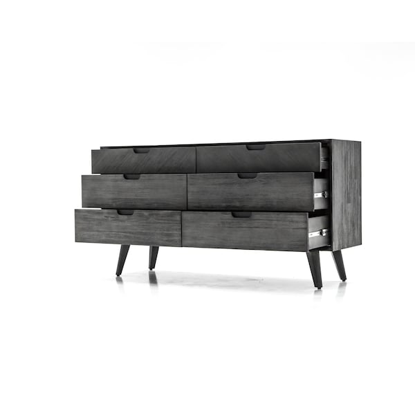 Armen Living Mohave 4 Piece Acacia King Bedroom Set with Dresser and Nightstands - SETMVBDKG4A