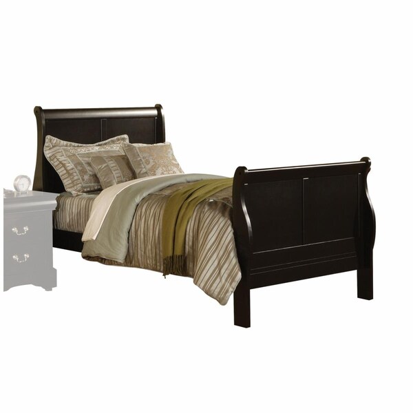 Gfancy Fixtures Wooden Full Size Sleigh Bed, Black - GF3100294