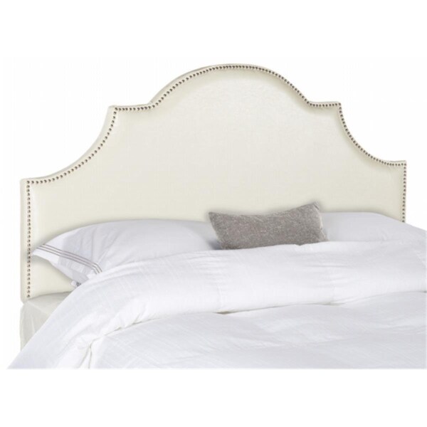 Safavieh Hallmar Headboard- White Leather - 53.9 x 3.1 x 77.6 in. - MCR4027N