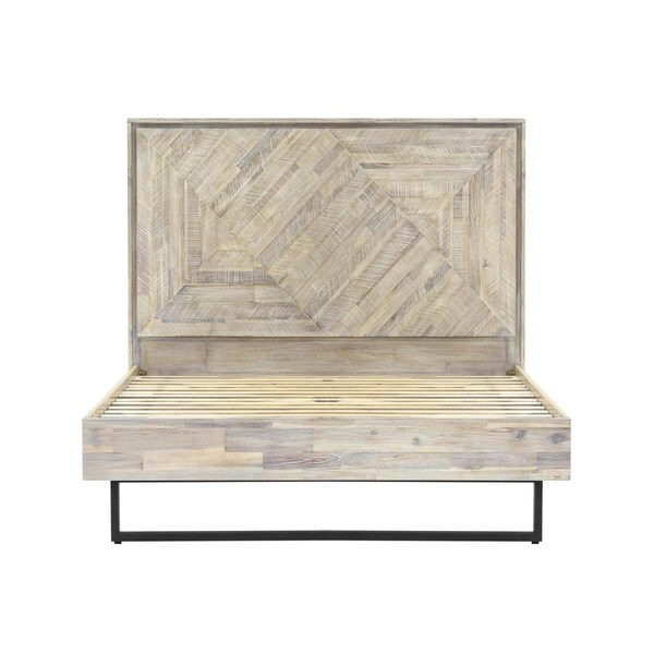 Seatsolutions Peridot Platform Bed Frame in Natural Acacia Wood - Queen Size - SE2758133