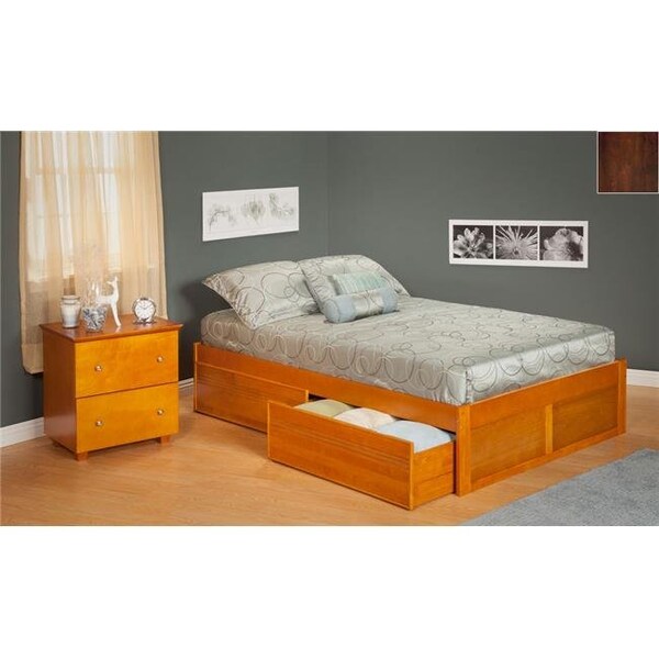 Atlantic Furniture Atlantic Furniture AR8032114 Urban Concord Full Size with Flat Panel Foot Board and Urban Bed Drawers in an Antique Walnut Finish - AR8032114