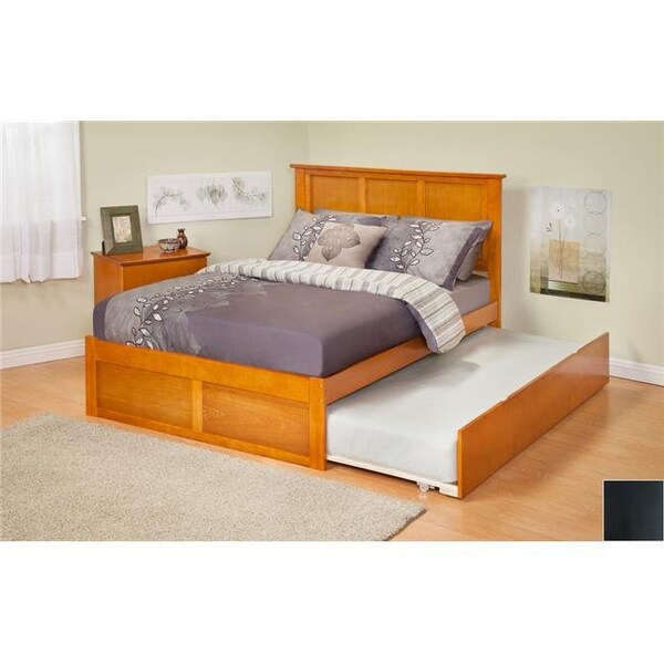 Atlantic Furniture Atlantic Furniture AR8622011 Madison Twin Bed with Flat Panel Footboard and Urban Trundle in an Espresso Finish - AR8622011