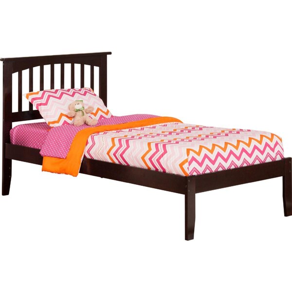 Atlantic Furniture Mission Bed with Open Foot Board, Espresso - Twin Extra Large - AR8711001