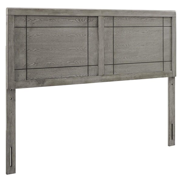 Modway Furniture 78 x 22.5 x 0.5 in. Archie Wood Headboard, Gray - King Size - MOD-6223-GRY