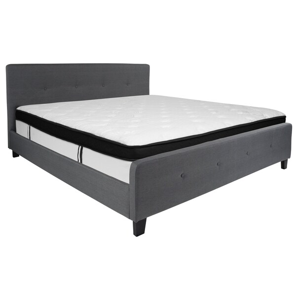 Flash Furniture King Platform Bed Set, Gray - HG-BMF-32-GG