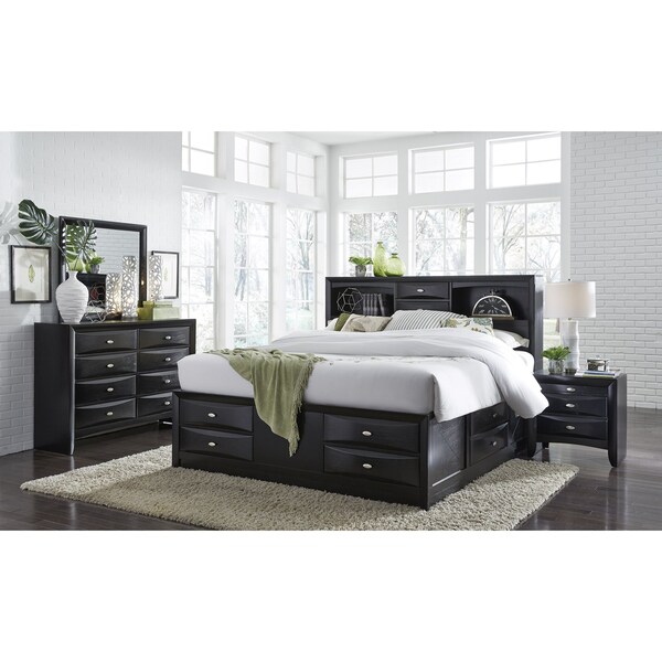 Global Furniture Usa Transitional  Linda Black Queen Bed Group - 2867