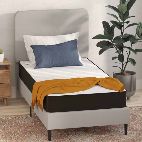 Flash Furniture 8" Hybrid Mattress, Twin Mattress in a Box - CL-E238-B-T-GG