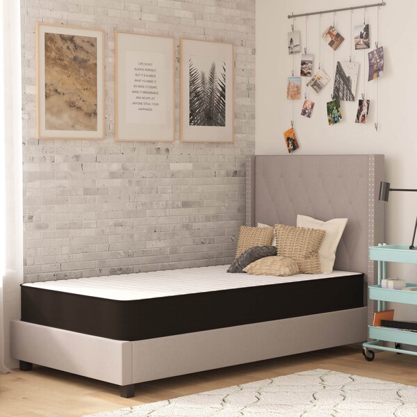 Flash Furniture 8" Hybrid Mattress, Twin Mattress in a Box - CL-E238-B-T-GG