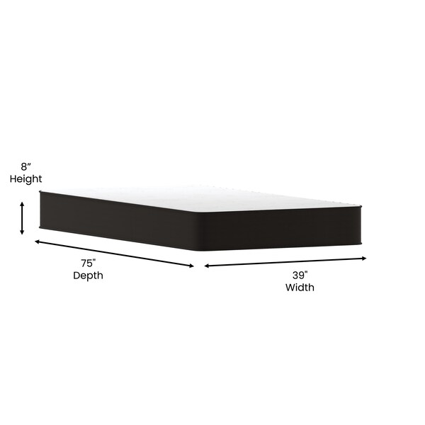 Flash Furniture 8" Hybrid Mattress, Twin Mattress in a Box - CL-E238-B-T-GG