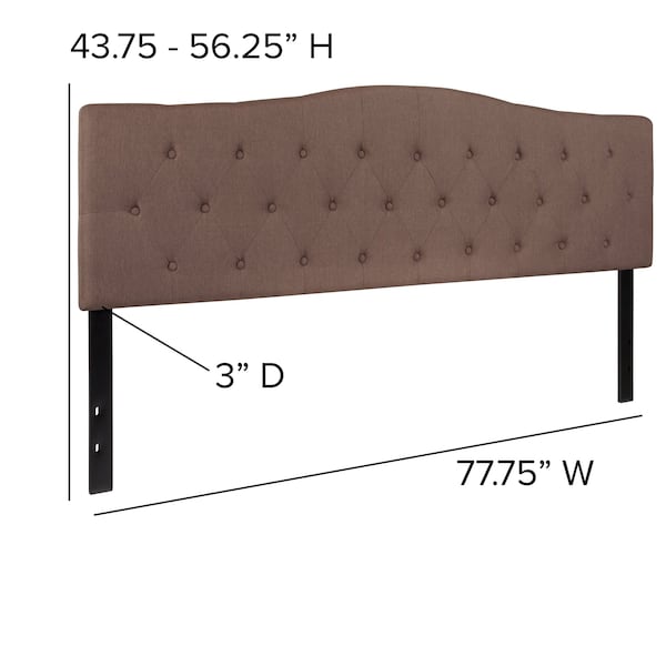Flash Furniture King, Cambridge Headboard, Camel Fabric - HG-HB1708-K-C-GG
