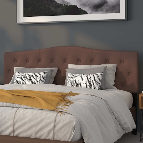 Flash Furniture King, Cambridge Headboard, Camel Fabric - HG-HB1708-K-C-GG