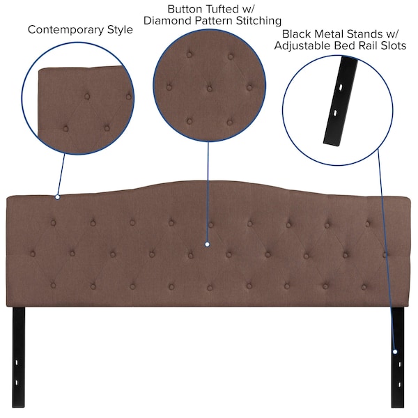 Flash Furniture King, Cambridge Headboard, Camel Fabric - HG-HB1708-K-C-GG