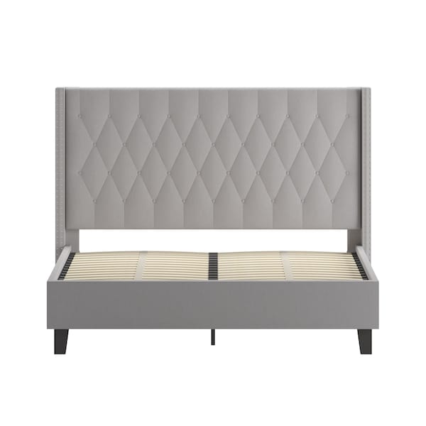 Flash Furniture Platform Bed, Riverdale, Queen, Light Gray - HG-43-GG