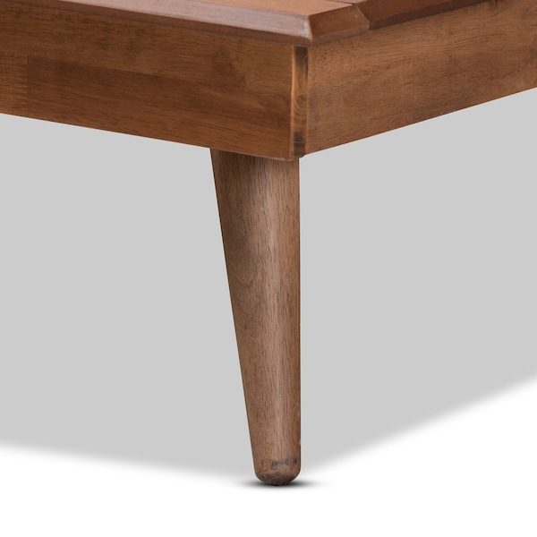 Baxton Studio Karine Mid-Century Modern Walnut Brown Finished Wood Twin Size Platform Bed - 183-11178-11179-ZORO