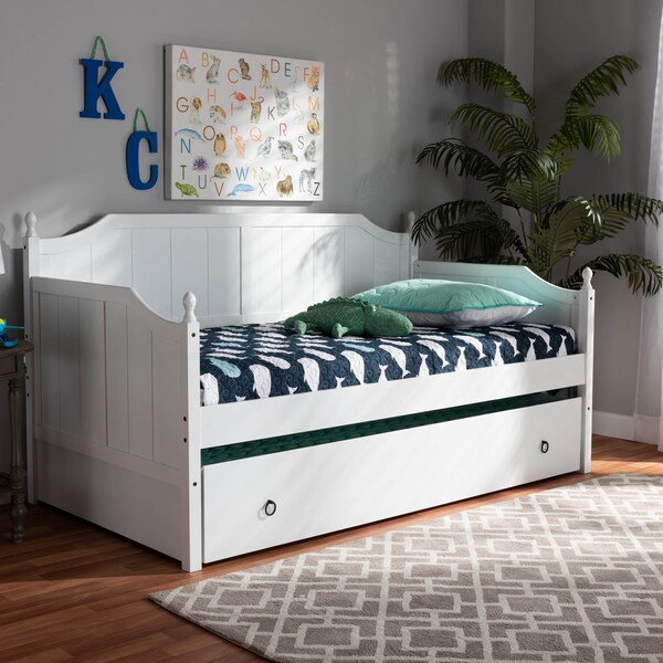 Baxton Studio Millie Grey Finished Wood Twin Size Daybed with Trundle - 157-9624