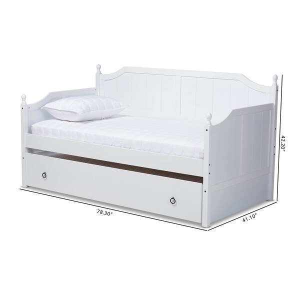 Baxton Studio Millie Grey Finished Wood Twin Size Daybed with Trundle - 157-9624