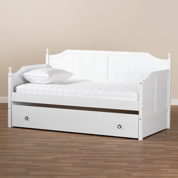 Baxton Studio Millie Grey Finished Wood Twin Size Daybed with Trundle - 157-9624