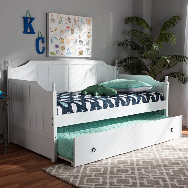 Baxton Studio Millie Grey Finished Wood Twin Size Daybed with Trundle - 157-9624
