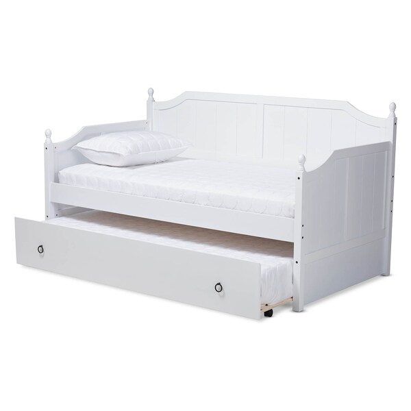 Baxton Studio Millie Grey Finished Wood Twin Size Daybed with Trundle - 157-9624