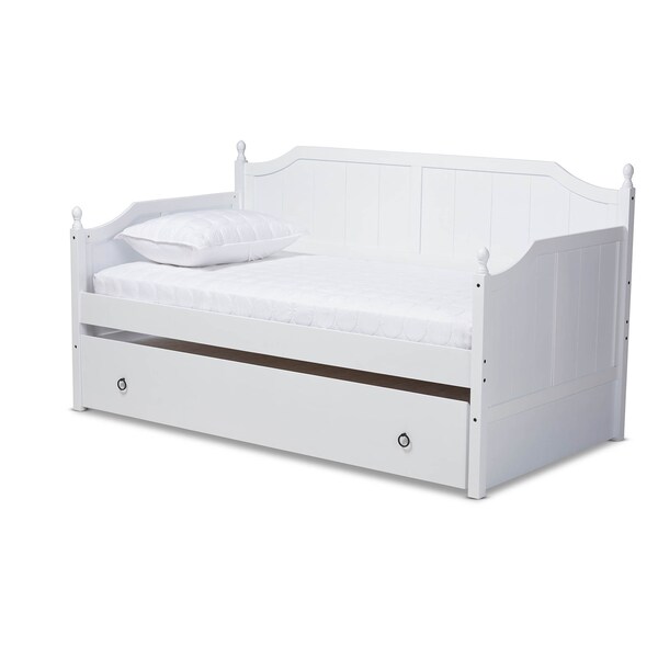 Baxton Studio Millie Grey Finished Wood Twin Size Daybed with Trundle - 157-9624
