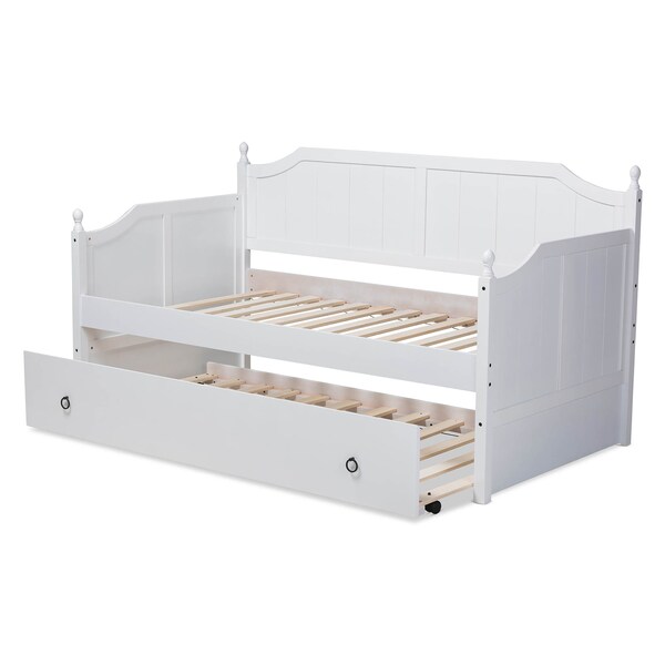 Baxton Studio Millie Grey Finished Wood Twin Size Daybed with Trundle - 157-9624