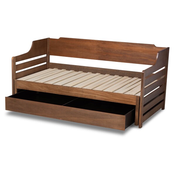 Baxton Studio Jameson Walnut Finished Expandable Twin Size to King Size Daybed - 167-10733