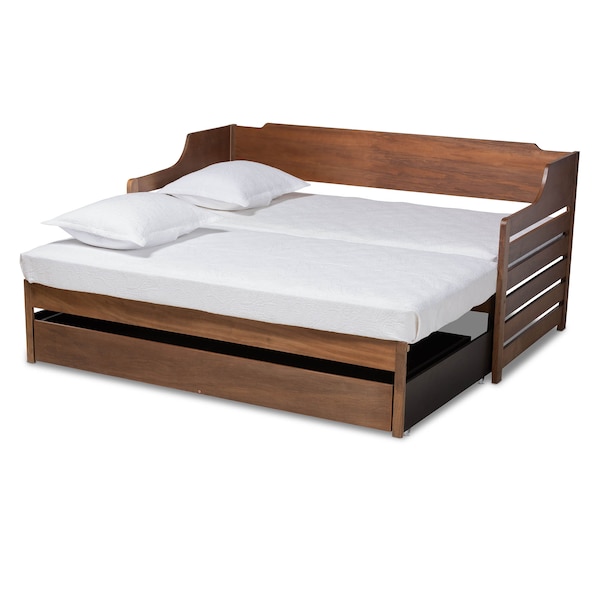 Baxton Studio Jameson Walnut Finished Expandable Twin Size to King Size Daybed - 167-10733