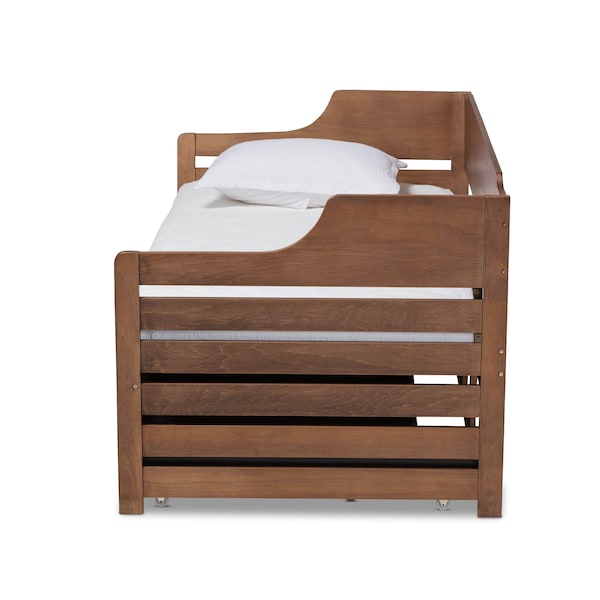 Baxton Studio Jameson Walnut Finished Expandable Twin Size to King Size Daybed - 167-10733