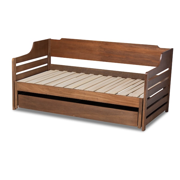 Baxton Studio Jameson Walnut Finished Expandable Twin Size to King Size Daybed - 167-10733