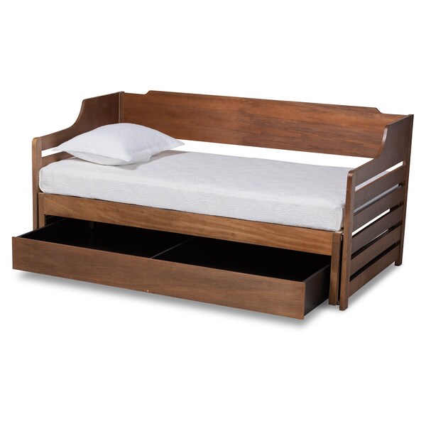 Baxton Studio Jameson Walnut Finished Expandable Twin Size to King Size Daybed - 167-10733