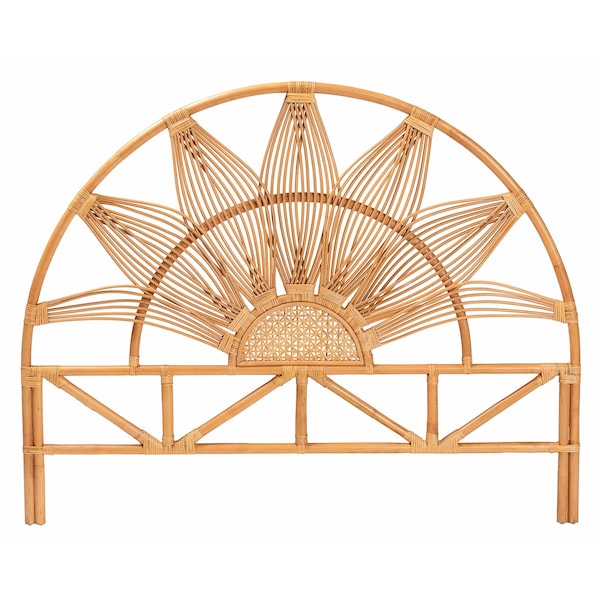 Bali & Pari Jasmine Modern Bohemian Natural Rattan Queen Size Standalone Headboard - 243-13572-ZORO