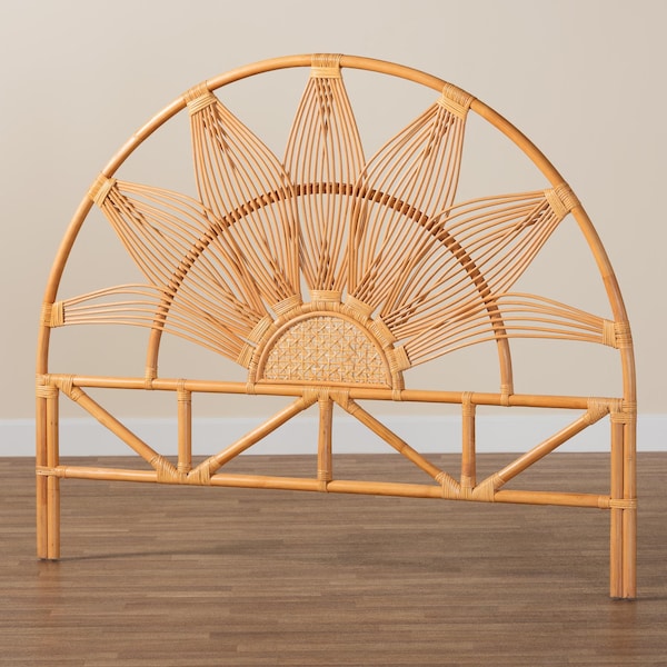 Bali & Pari Jasmine Modern Bohemian Natural Rattan Queen Size Standalone Headboard - 243-13572-ZORO