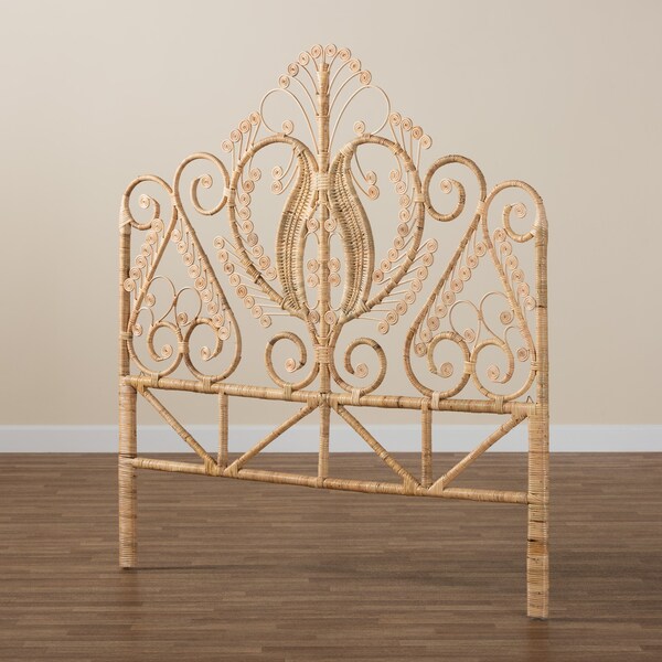 Baxton Studio Caelinus Modern Bohemian Natural Brown Rattan Queen Size Standalone Headboard - 226-13108-ZORO