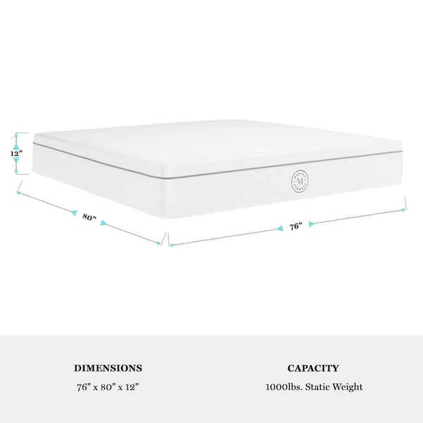 Martha Stewart SleepComplete 12 Inch King Firm Hybrid Pocket Spring and Foam Dual-Action Cooling Mattress - CL-MODE-12K-MS