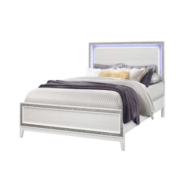 Global Furniture Usa Transitional Glam  Lily White Queen Bed Group - 2864