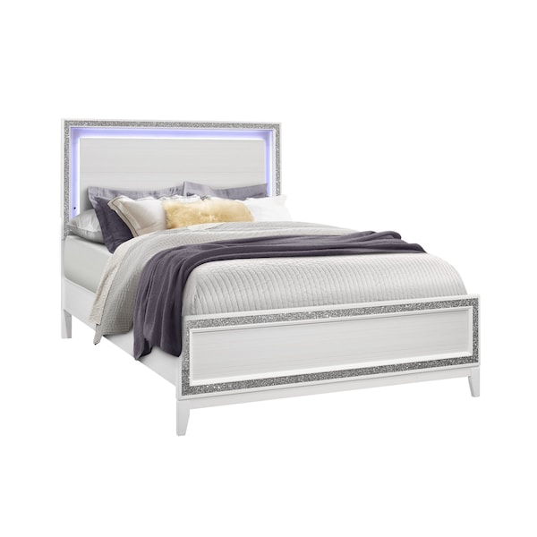 Global Furniture Usa Transitional Glam  Lily White Queen Bed Group - 2864