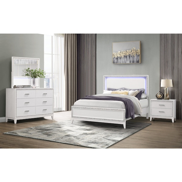 Global Furniture Usa Transitional Glam  Lily White Queen Bed Group - 2864