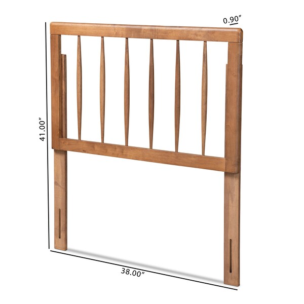 Baxton Studio Valin Modern and Contemporary Ash Walnut Finished Wood Twin Size Headboard - 179-11108-ZORO