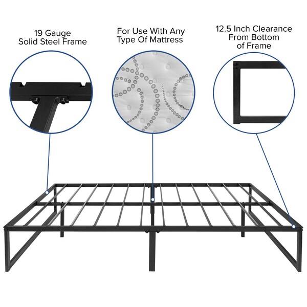 Flash Furniture Full Platform Bed Frame and 12" Mattress Set - XU-BD10-12PSM-F-GG