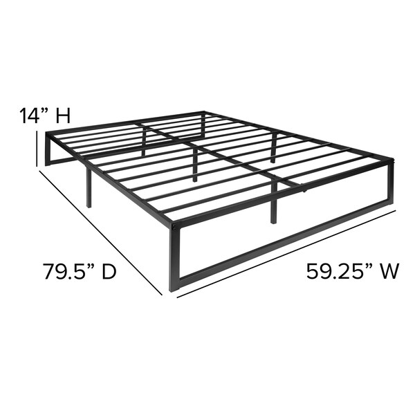 Flash Furniture 10" Queen Mattress, 14" Bed frame & 2" Topper Set - XU-BD10-10PSM2M35-Q-GG