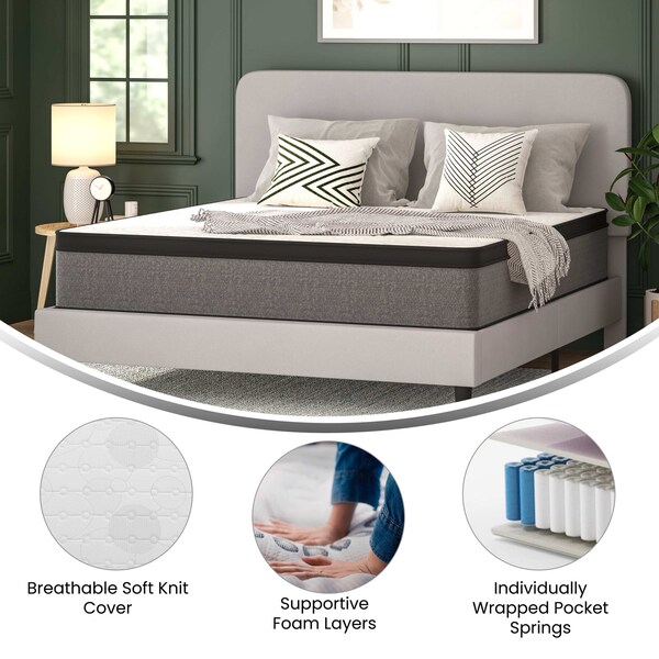 Flash Furniture King 13" Pressure Relief Pillow Top Mattress - CL-ET232-13-K-GG