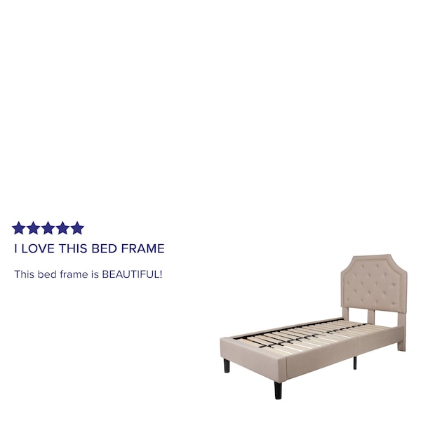 Flash Furniture Brighton Twin Platform Bed, Beige - SL-BK4-T-B-GG