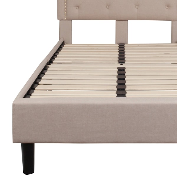 Flash Furniture Brighton Twin Platform Bed, Beige - SL-BK4-T-B-GG
