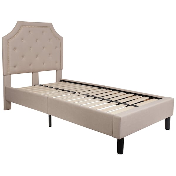 Flash Furniture Brighton Twin Platform Bed, Beige - SL-BK4-T-B-GG